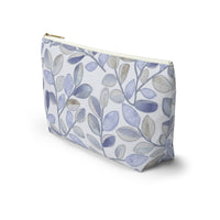 Cherry Plum Leaves Accessory Pouch w T-bottom in Blue